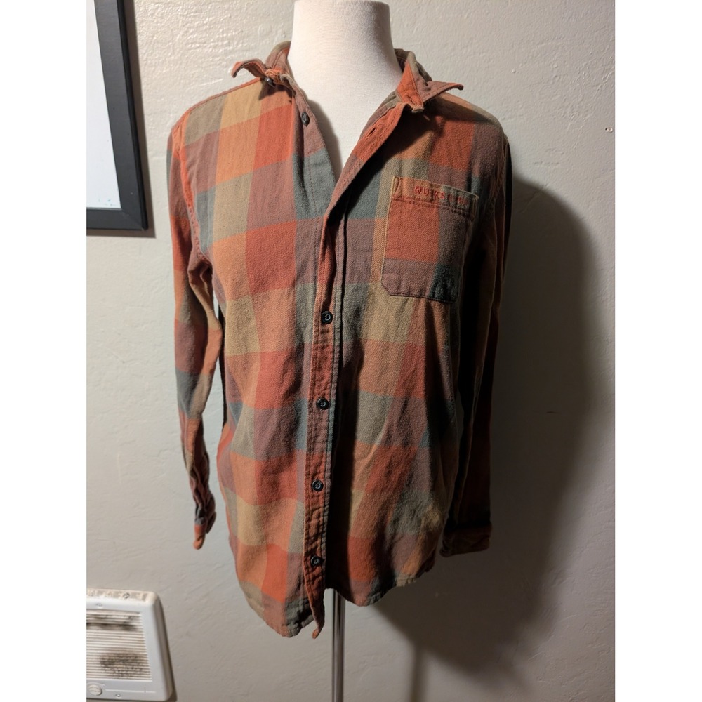 Womens Quicksilver Indie Grunge Plaid Button Down sz XL